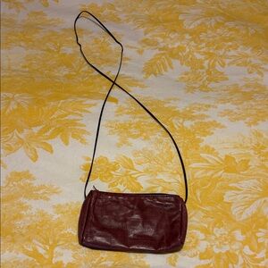 Vintage Maroon Leather Crossbody Bag